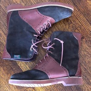 Bass Nikki Lace Up Boots in Cocoa and Burgundy